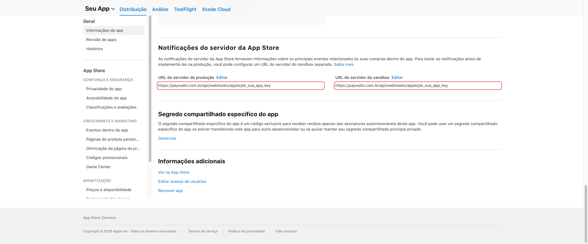 Server Notifications no App Store Connect